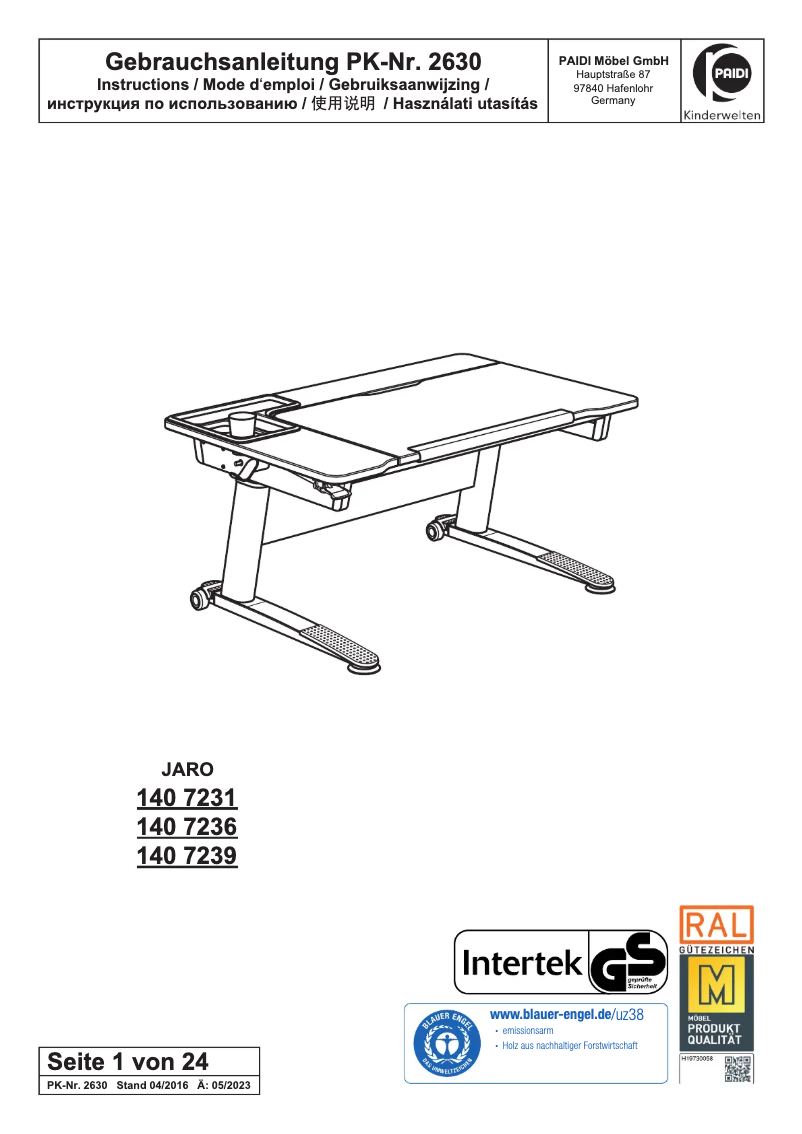 Página nº 1 - Manual de usuario Paidi Jaro