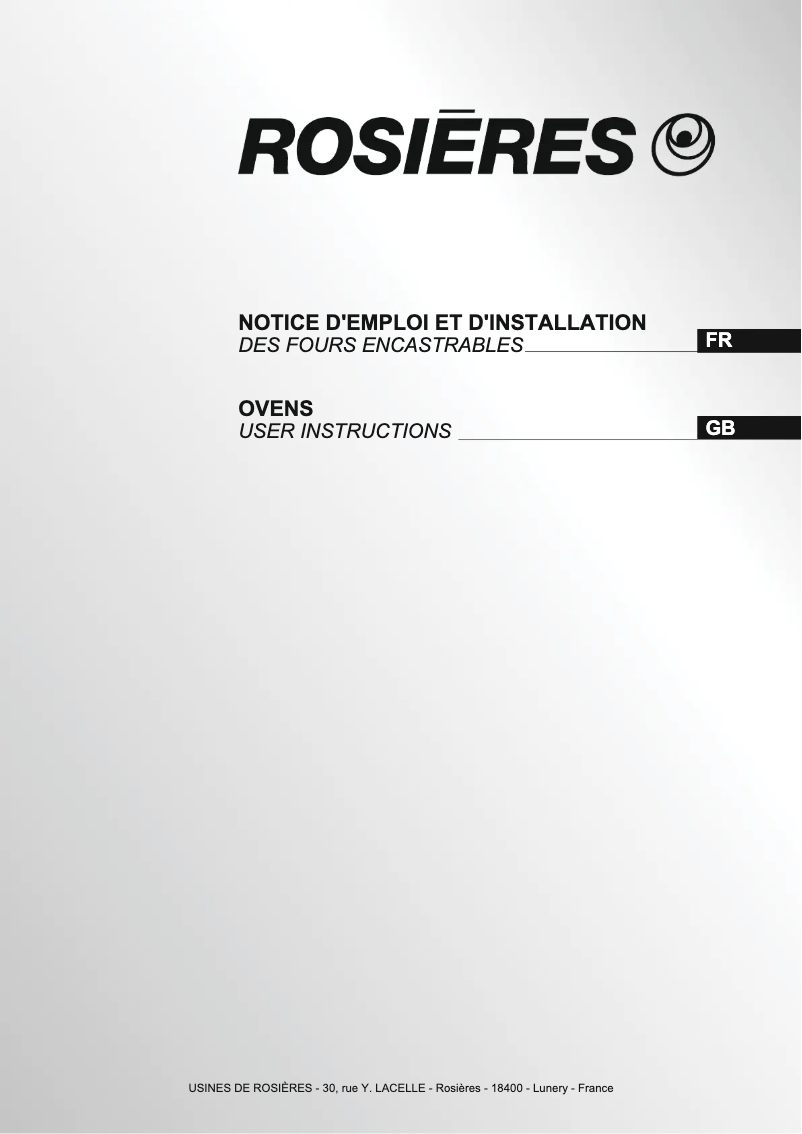 Página nº 1 - Manual de usuario Rosieres RFA 65 IN