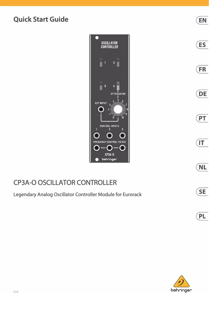 Página 1 del manual Manual de usuario Behringer System 55 CP3A-O Oscillator Controller