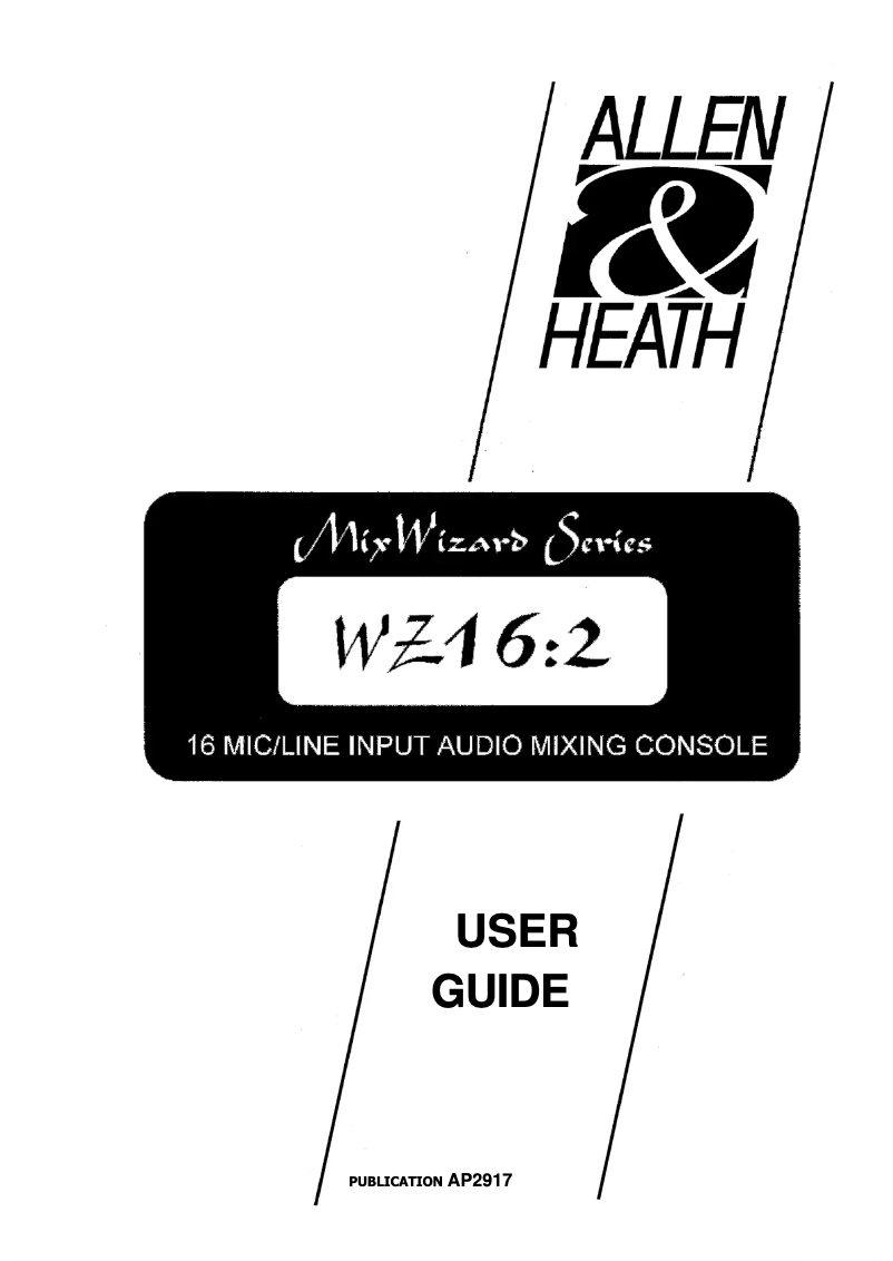 Página 1 del manual Manual de usuario Allen & Heath WZ16:2