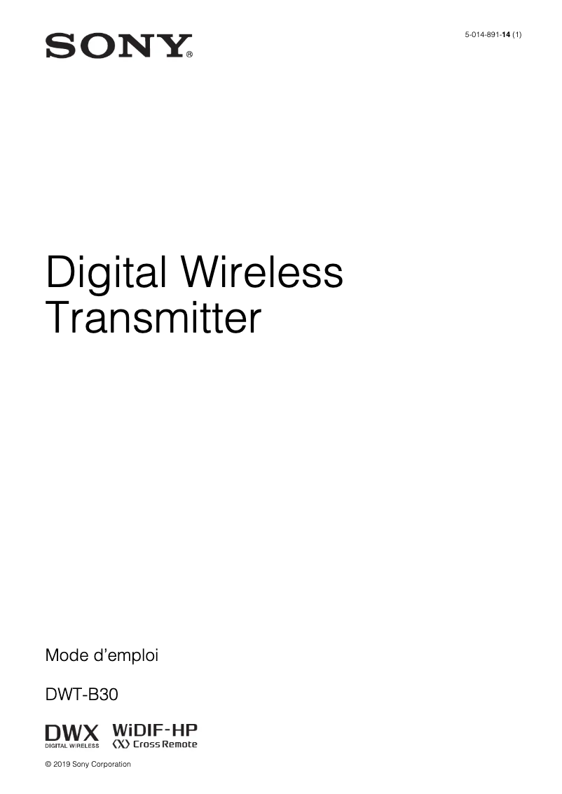 Imagen de la primera página del manual del dispositivo DWT-B30