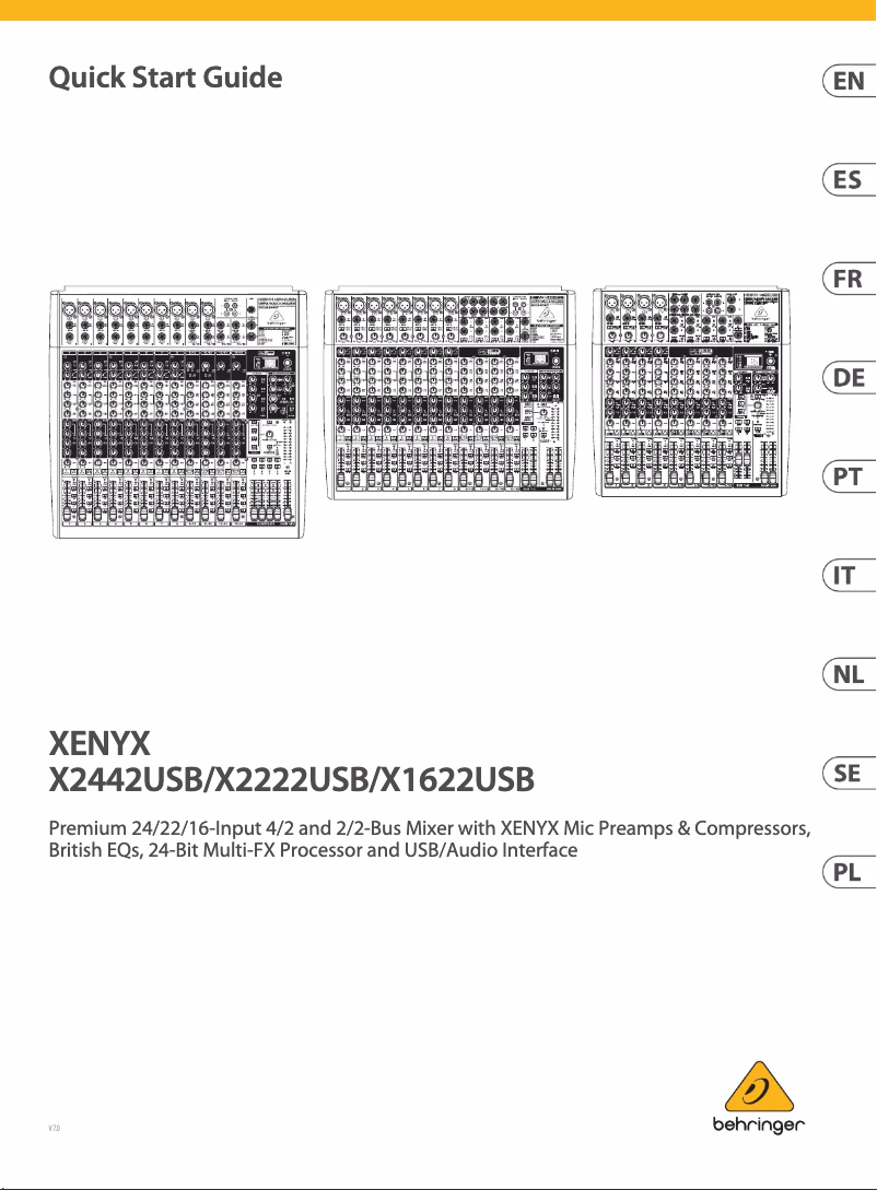 Imagen de la primera página del manual del dispositivo Xenyx X2442USB