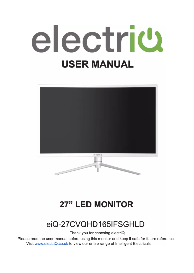Página 1 del manual Manual de usuario ElectriQ eiQ-27CVQHD165IFSGHLD