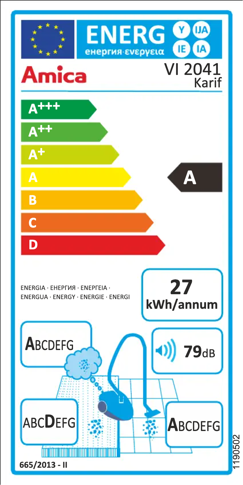 Página nº 1 - Etiqueta energética Amica KARIF VI 2041