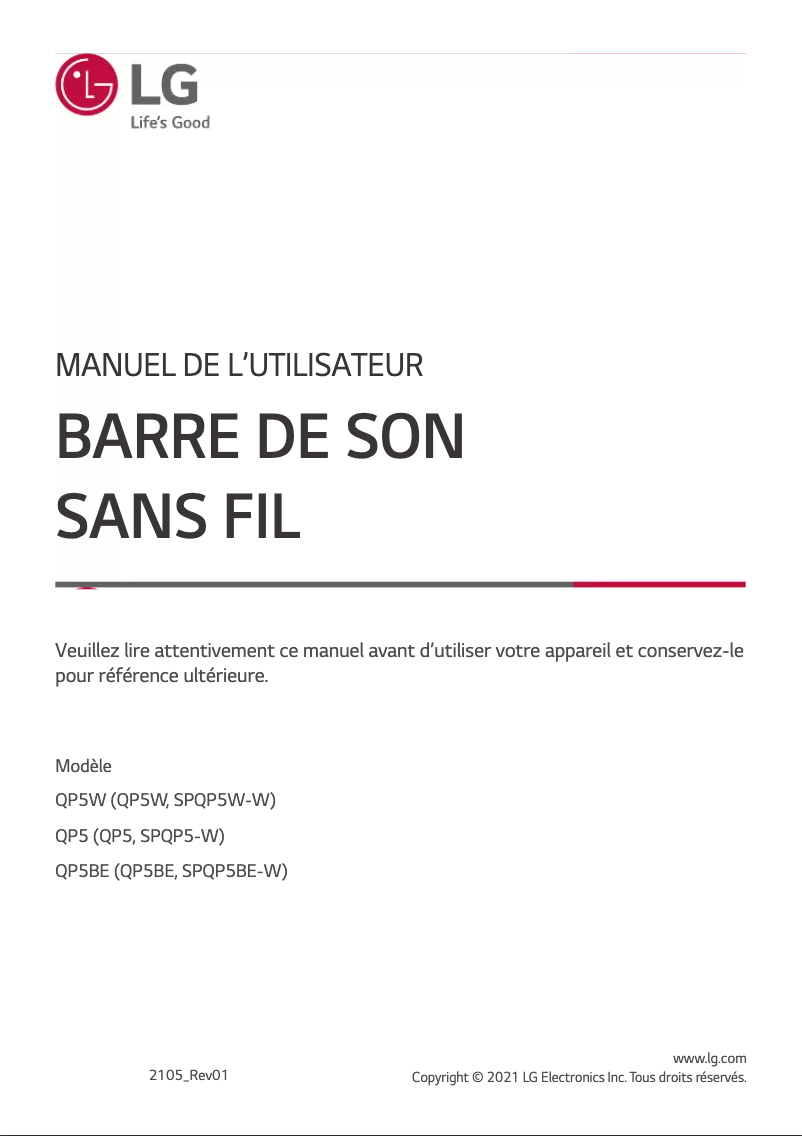 Página nº 1 - Manual de usuario LG QP5