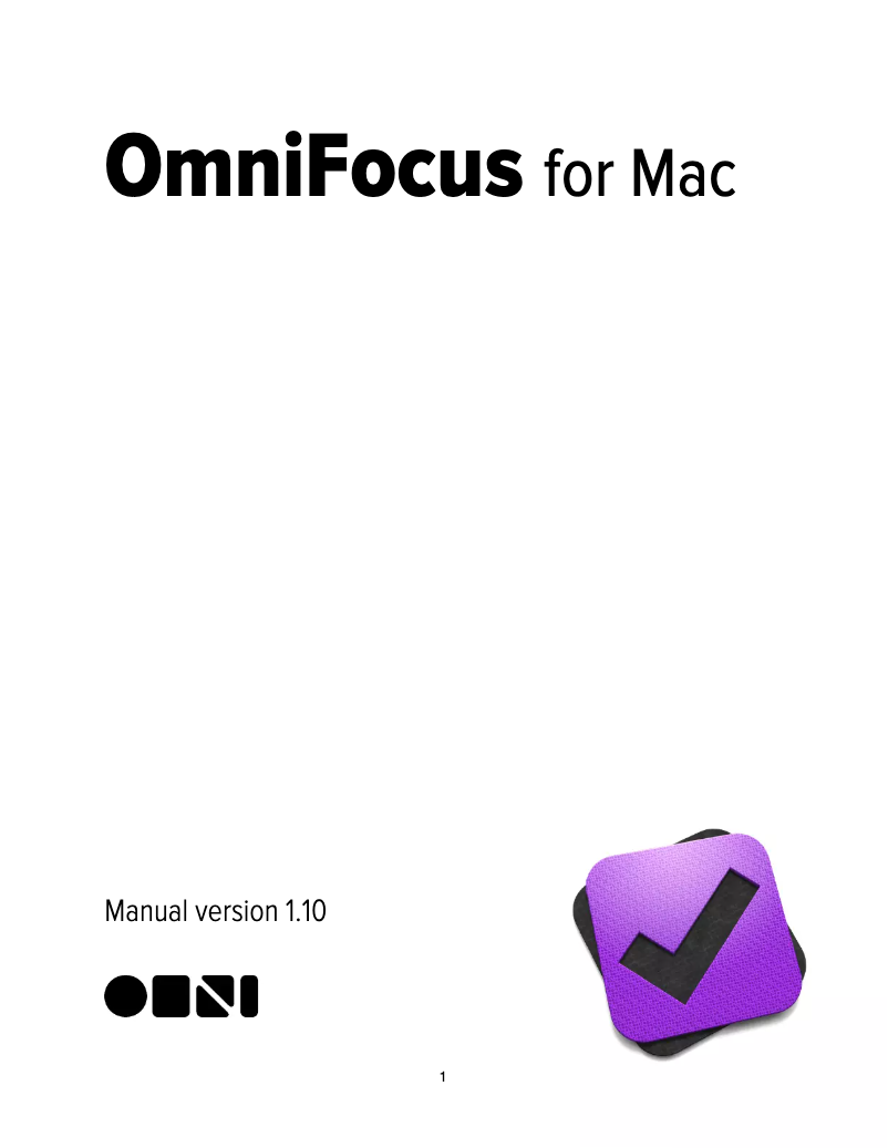 Imagen de la primera página del manual del dispositivo OmniFocus