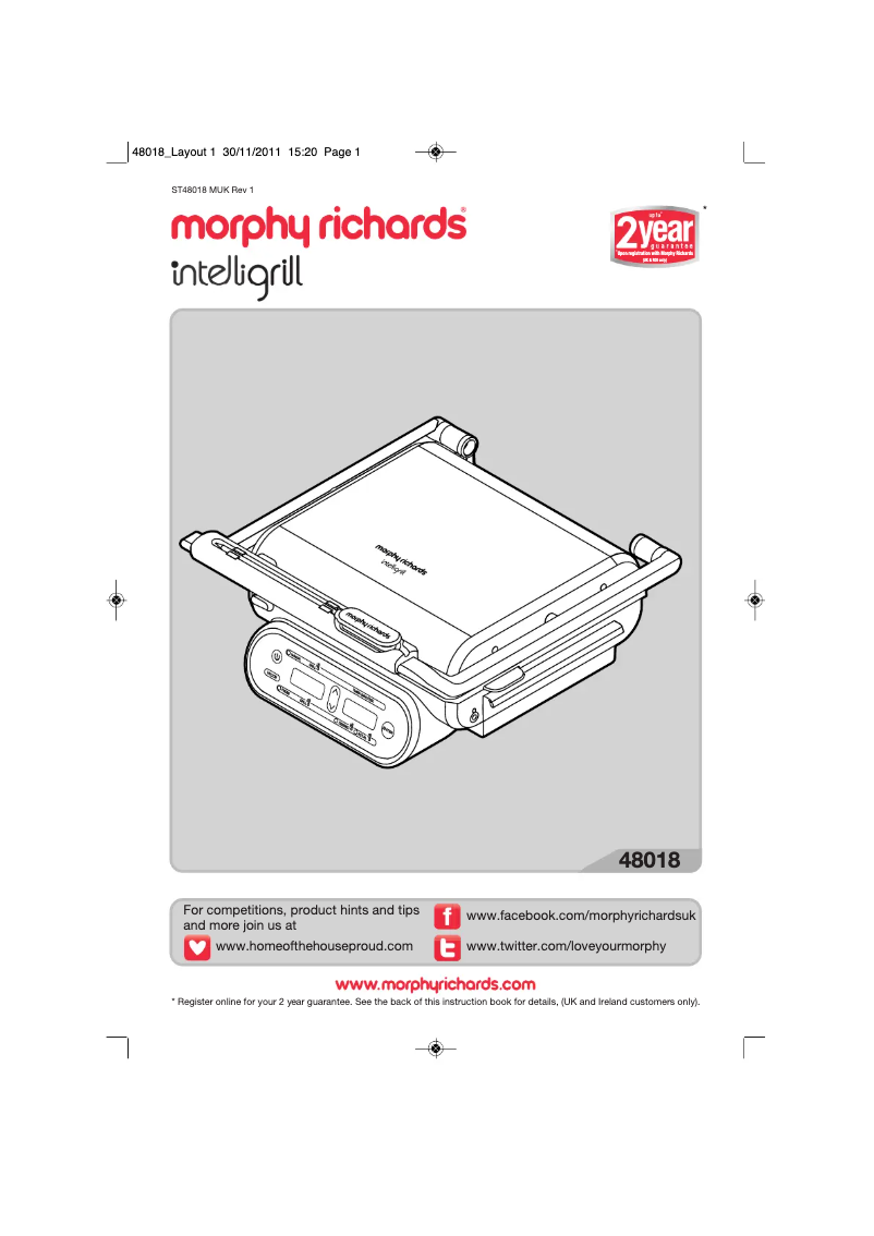 Página 1 del manual Manual de usuario Morphy Richards Intelligrill