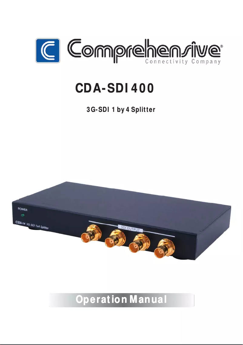 Página 1 del manual Manual de usuario Comprehensive CDA-SDI400