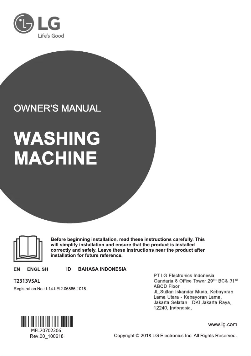 Página 1 del manual Manual de usuario LG T2313VSAL