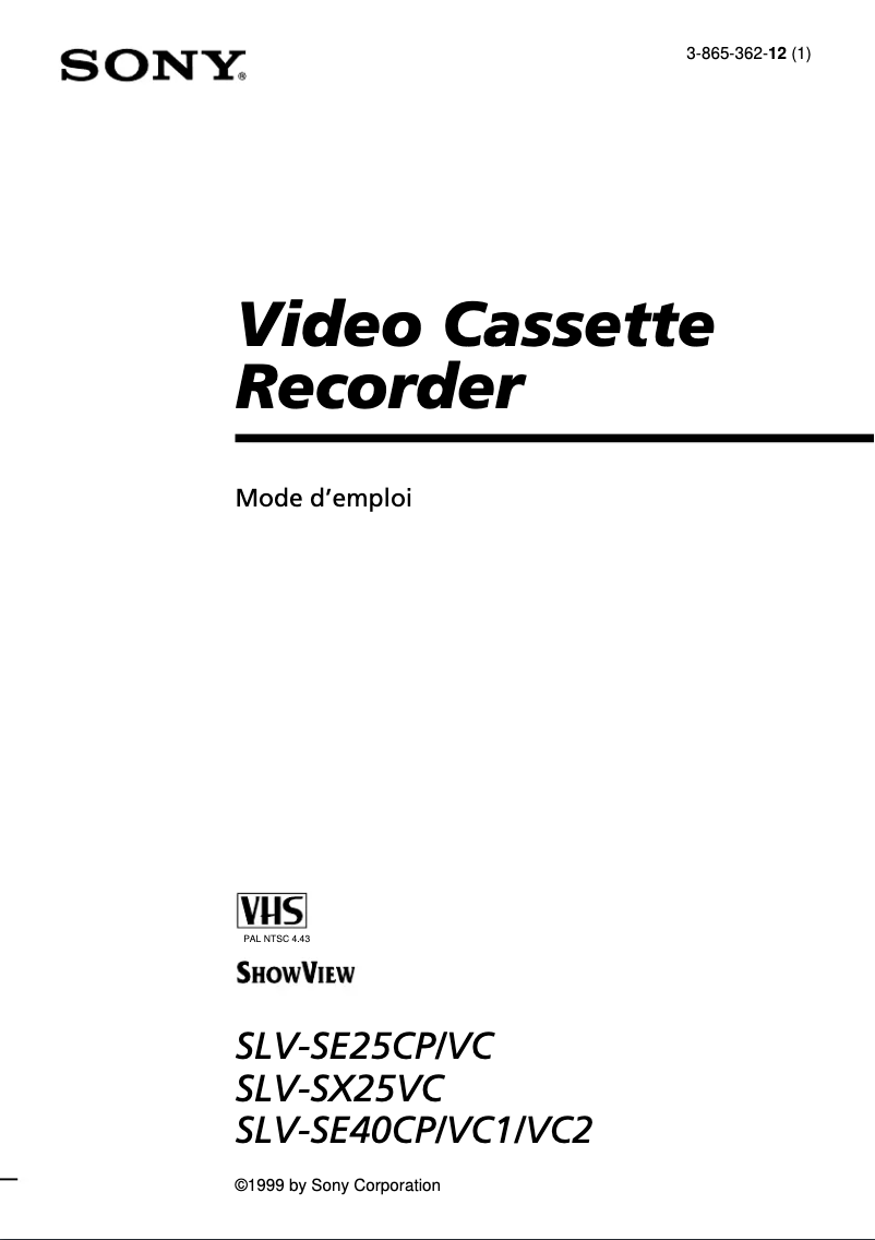 Página 1 del manual Manual de usuario Sony SLV-SE40CP