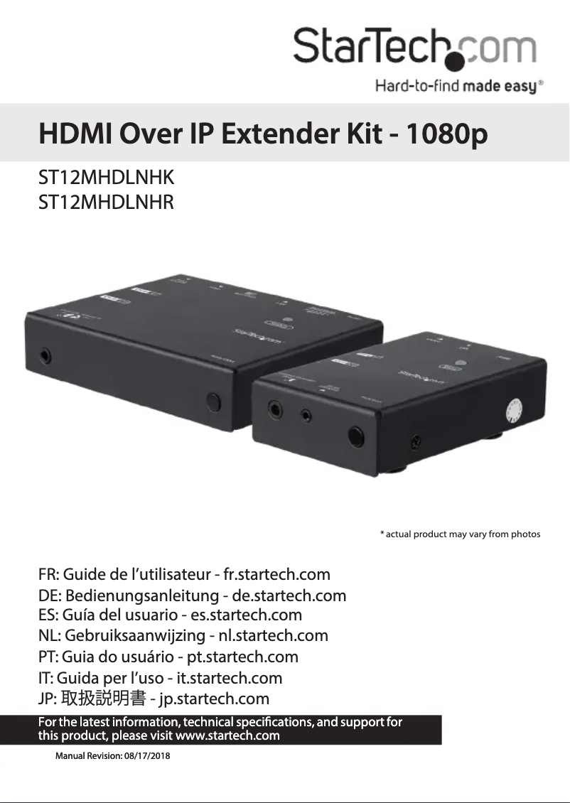 Página nº 1 - Manual de usuario StarTech.com ST12MHDLNHR