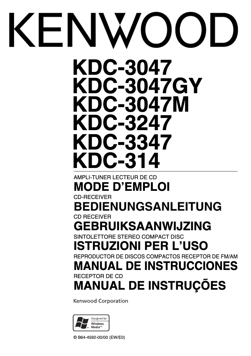 Página 1 del manual Manual de usuario Kenwood KDC-314A
