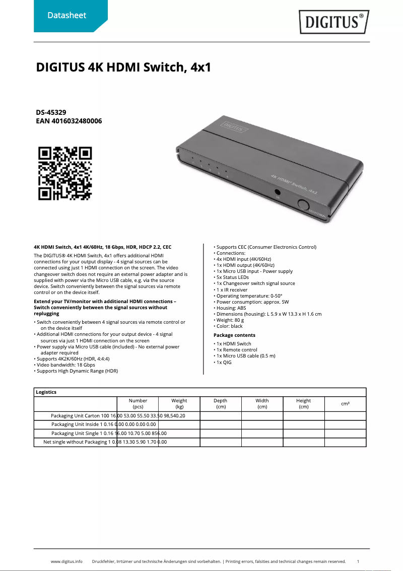 Imagen de la primera página del manual del dispositivo DS-45329
