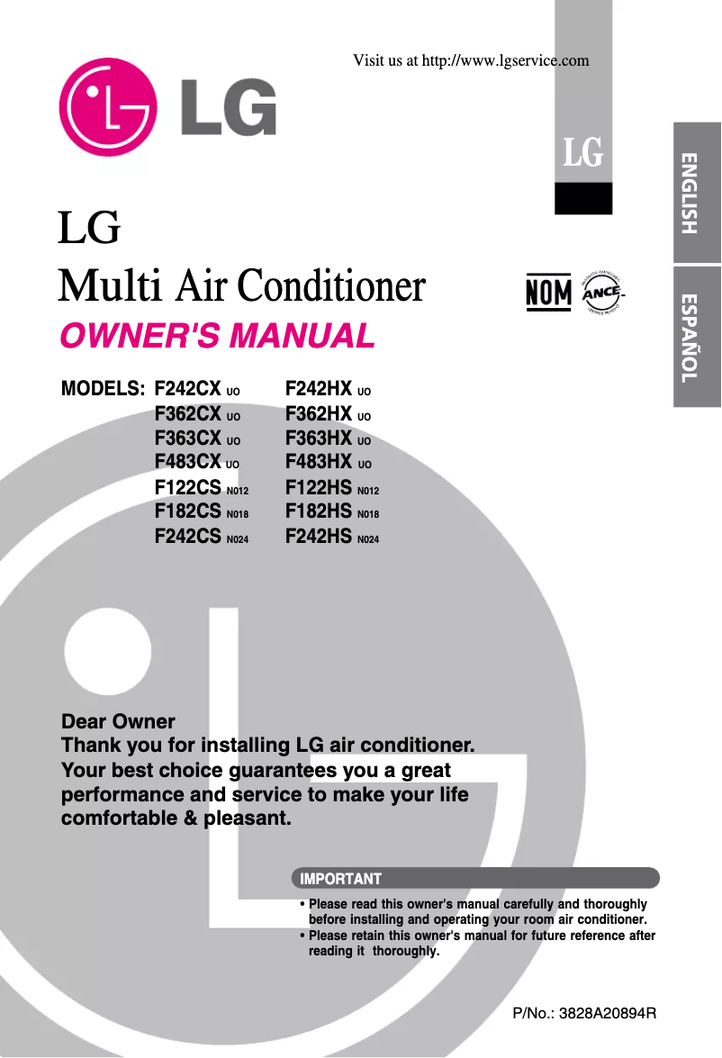Imagen de la primera página del manual del dispositivo F483HX