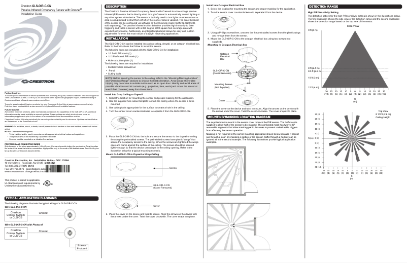 Página 1 del manual Manual de usuario Crestron GLS-OIR-C-CN