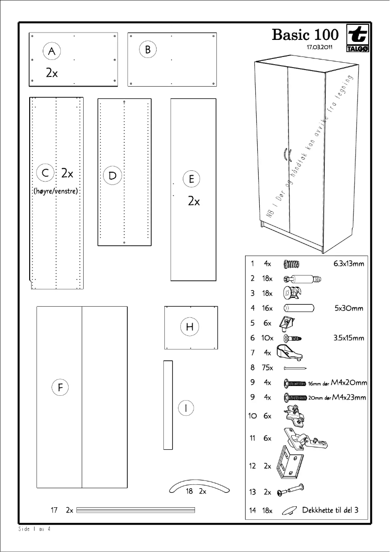Página nº 1 - Manual de usuario Talgø Basic (100cm)