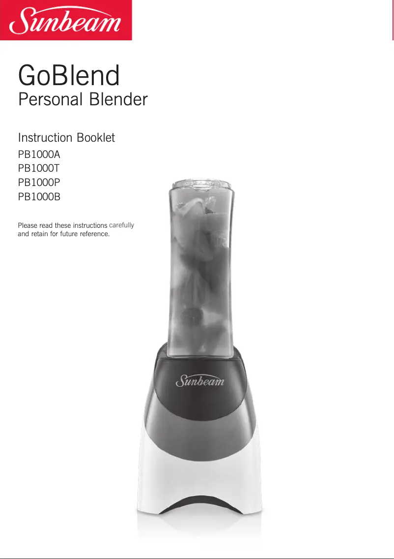 Imagen de la primera página del manual del dispositivo GoBlend PB1000