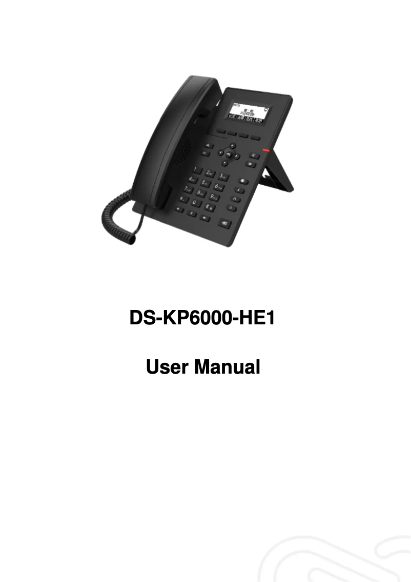 Imagen de la primera página del manual del dispositivo DS-KP6000-HE1