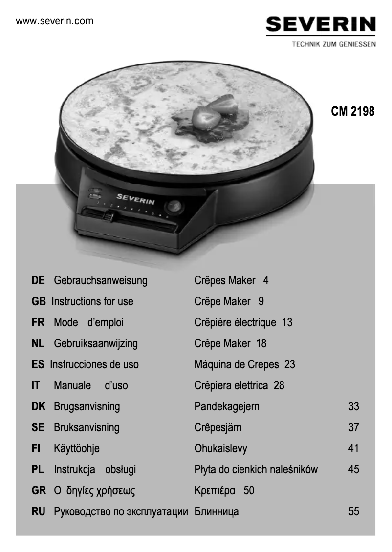 Imagen de la primera página del manual del dispositivo CM 2198