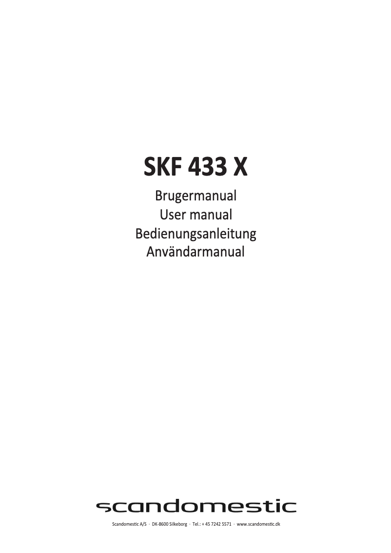 Imagen de la primera página del manual del dispositivo SKF 433 X