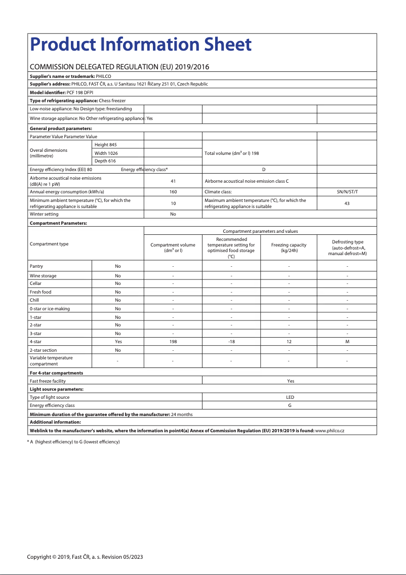 Imagen de la primera página del manual del dispositivo PCF 198 DFPI
