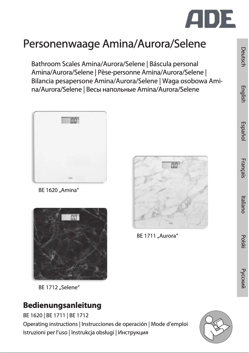 Imagen de la primera página del manual del dispositivo Amina BE 1620
