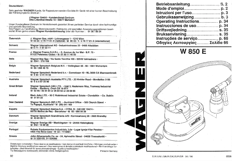 Imagen de la primera página del manual del dispositivo W 850 E