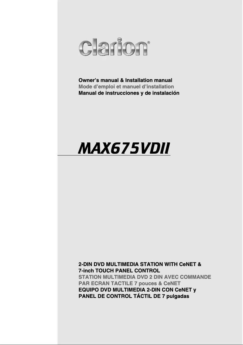 Imagen de la primera página del manual del dispositivo MAX675VDII