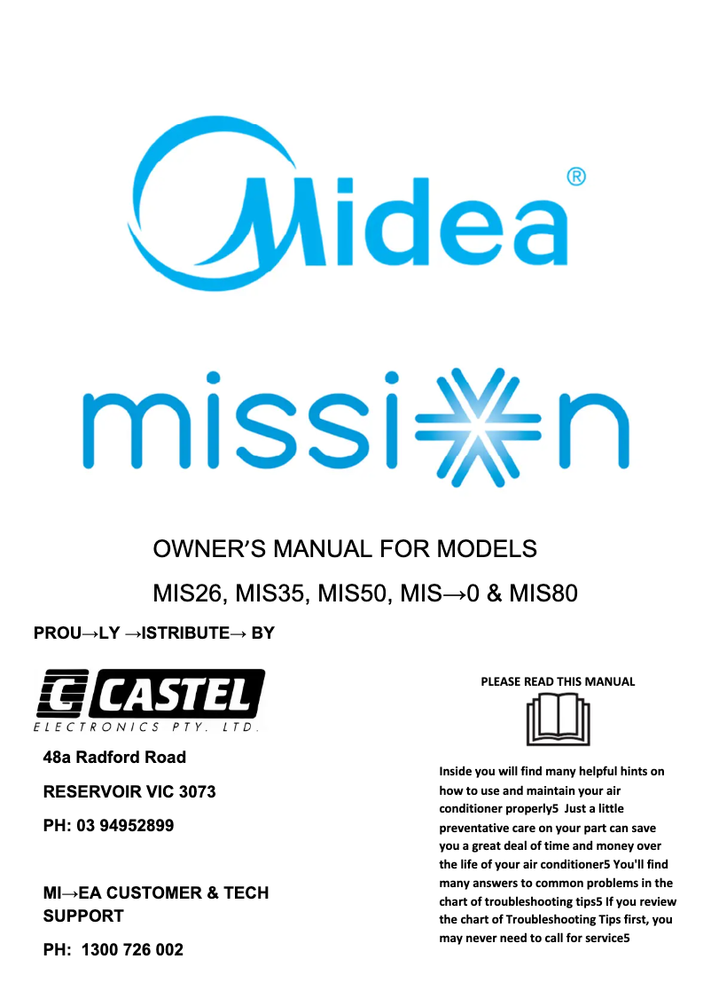Página 1 del manual Manual de usuario Midea MIS35