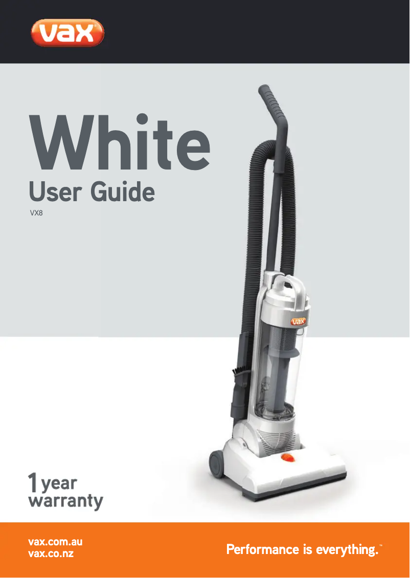 Imagen de la primera página del manual del dispositivo White VX8