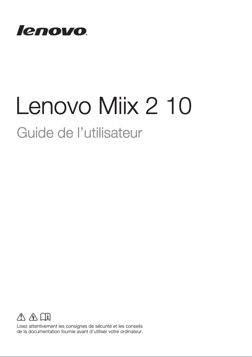 Página nº 1 - Manual de usuario Lenovo Miix 2 10