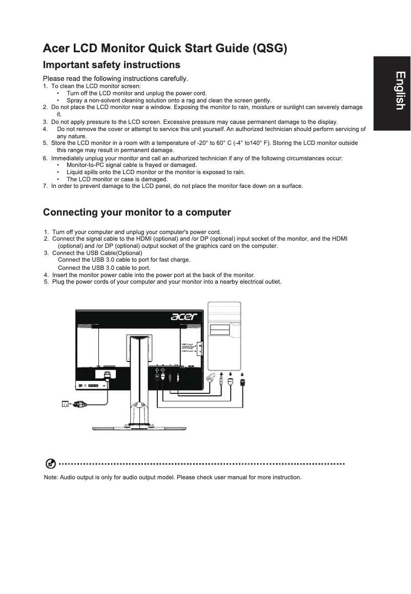 Imagen de la primera página del manual del dispositivo XB271H