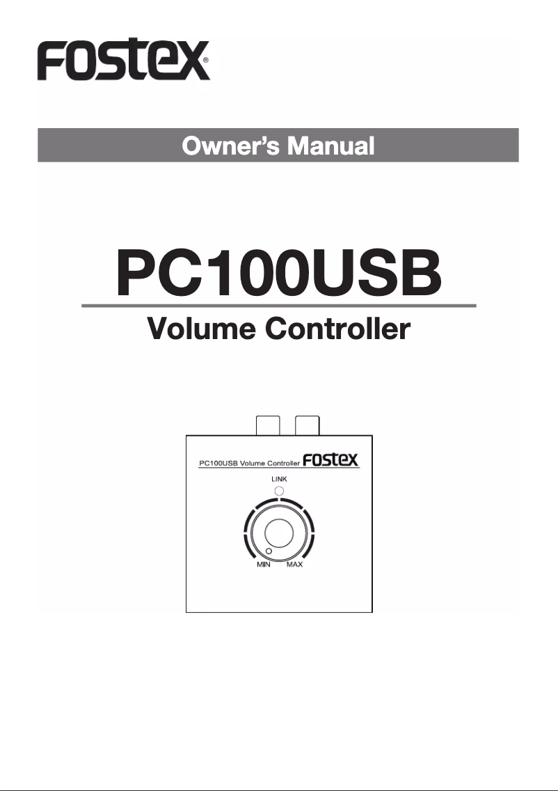 Página 1 del manual Manual de usuario Fostex PC-100USB
