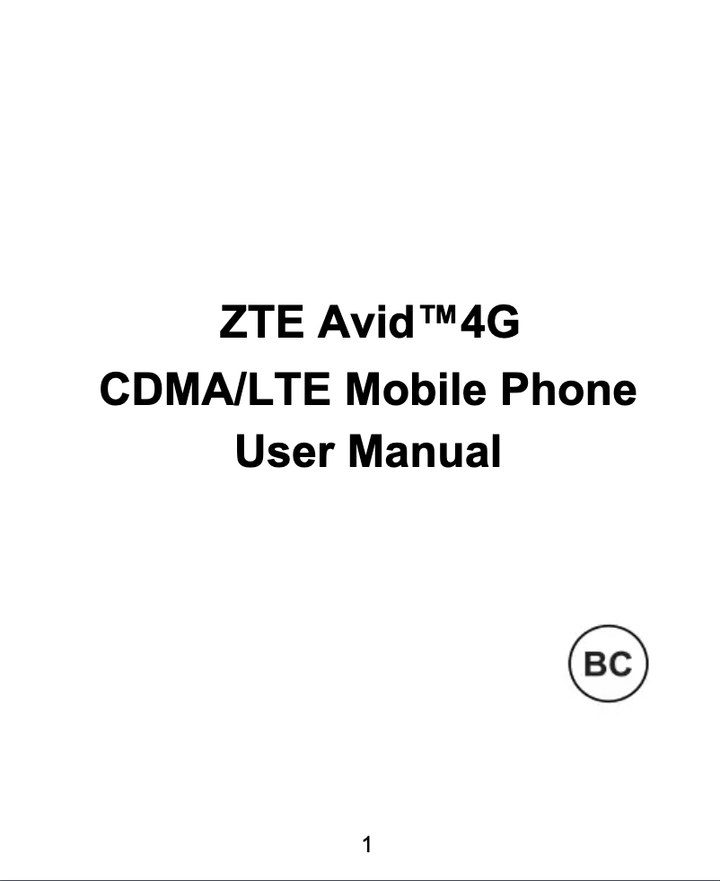 Imagen de la primera página del manual del dispositivo Avid 4G