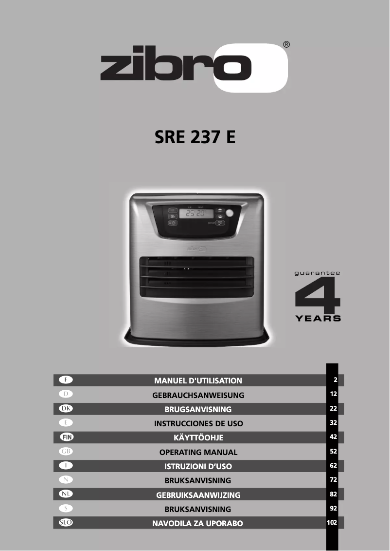 Página 1 del manual Manual de usuario Zibro Kamin SRE 237 E