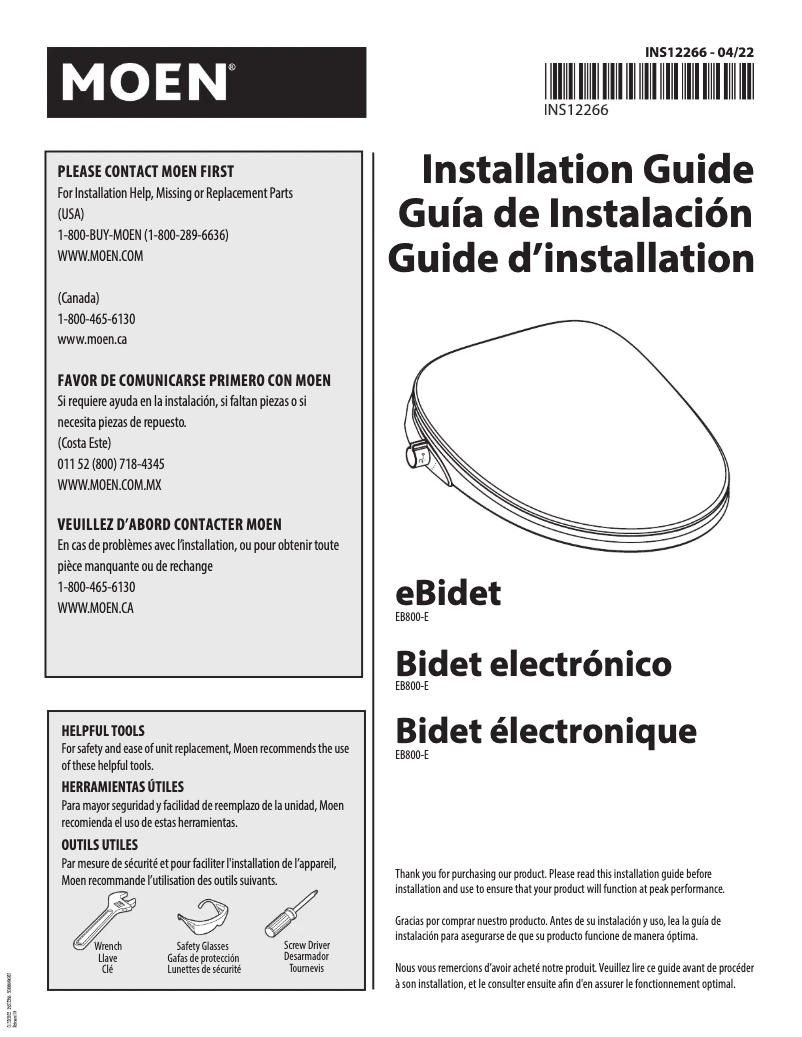 Imagen de la primera página del manual del dispositivo EB800-E