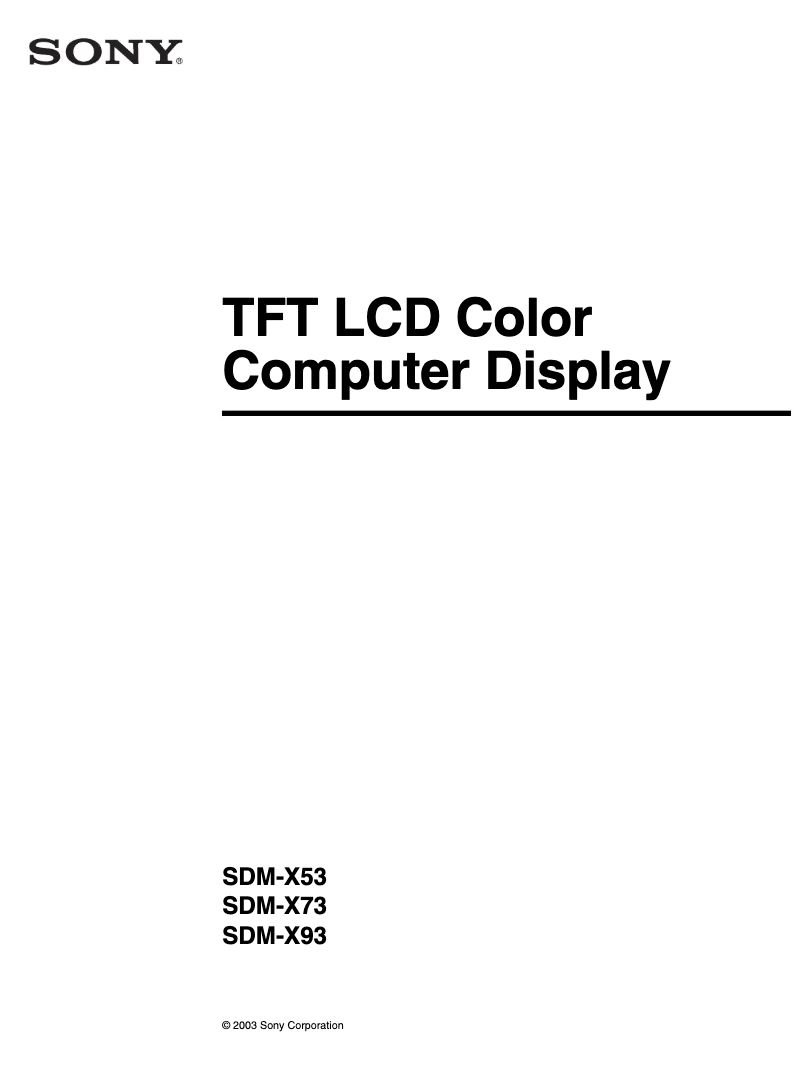 Imagen de la primera página del manual del dispositivo SDM-X73