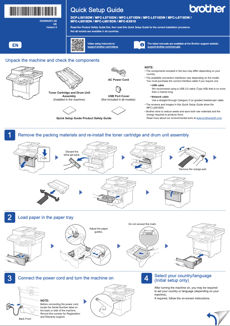 Imagen de la primera página del manual del dispositivo MFC-L6915DN