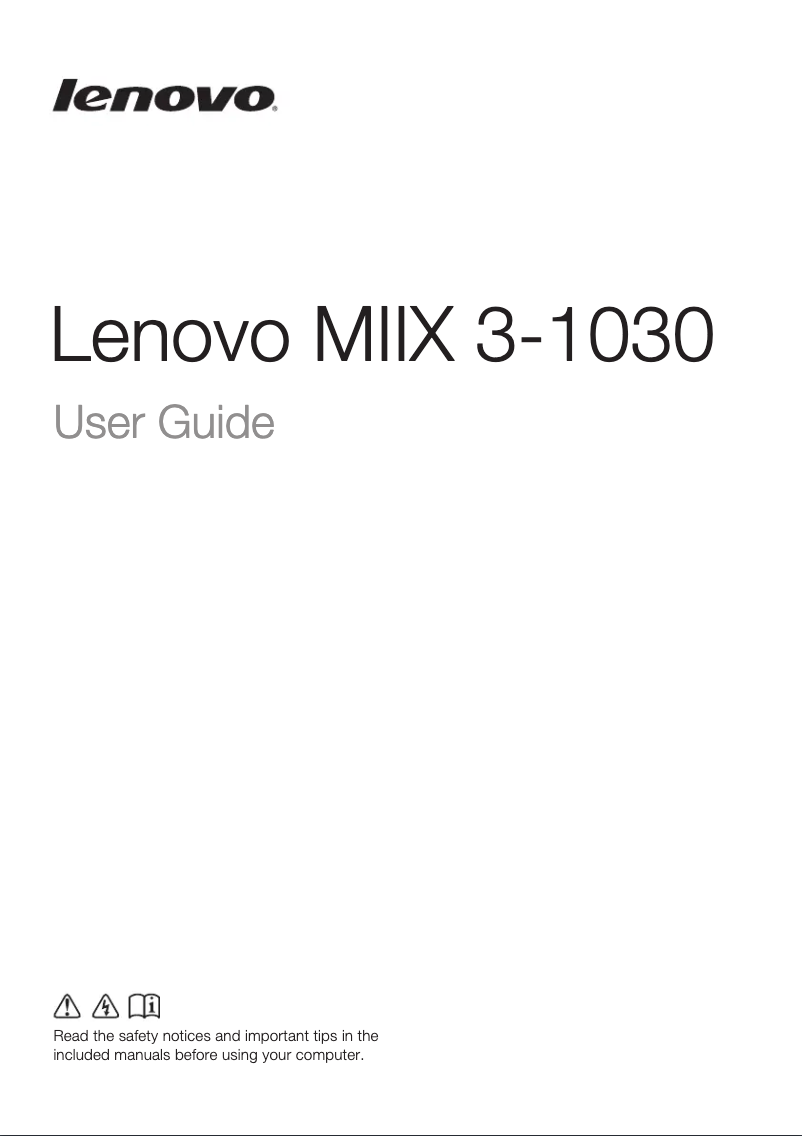 Imagen de la primera página del manual del dispositivo Miix 3