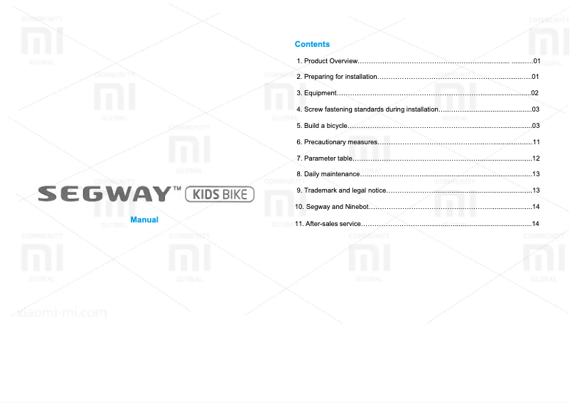 Página 1 del manual Manual de usuario Xiaomi Segway Kids Bike