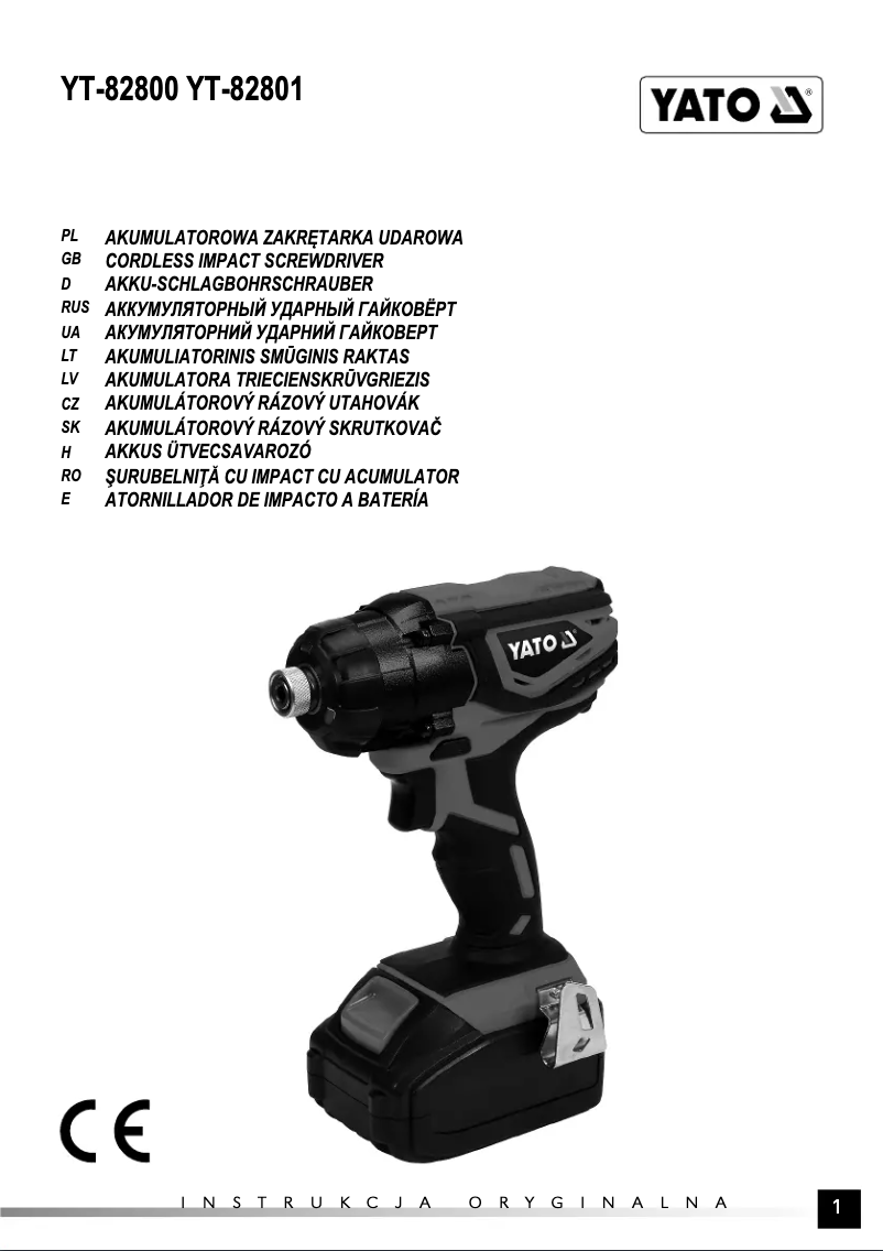 Página 1 del manual Manual de usuario Yato YT-82801
