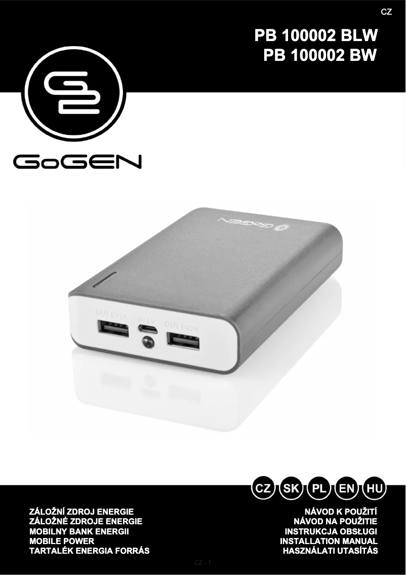 Página 1 del manual Manual de usuario GoGen PB100002BW