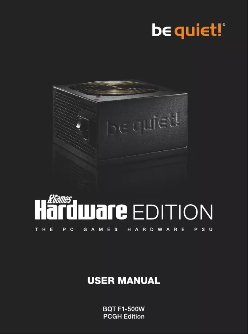Página 1 del manual Manual de usuario Be Quiet! PCGH Edition F1 500W