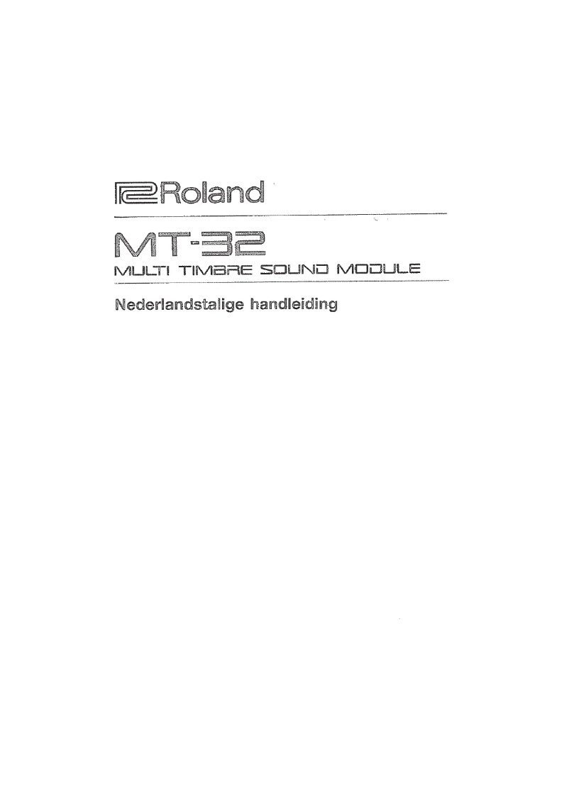 Página nº 1 - Manual de usuario Roland MT 32