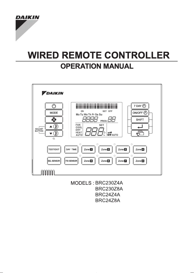 Página nº 1 - Manual de usuario Daikin Zone Controller BRC230Z8A