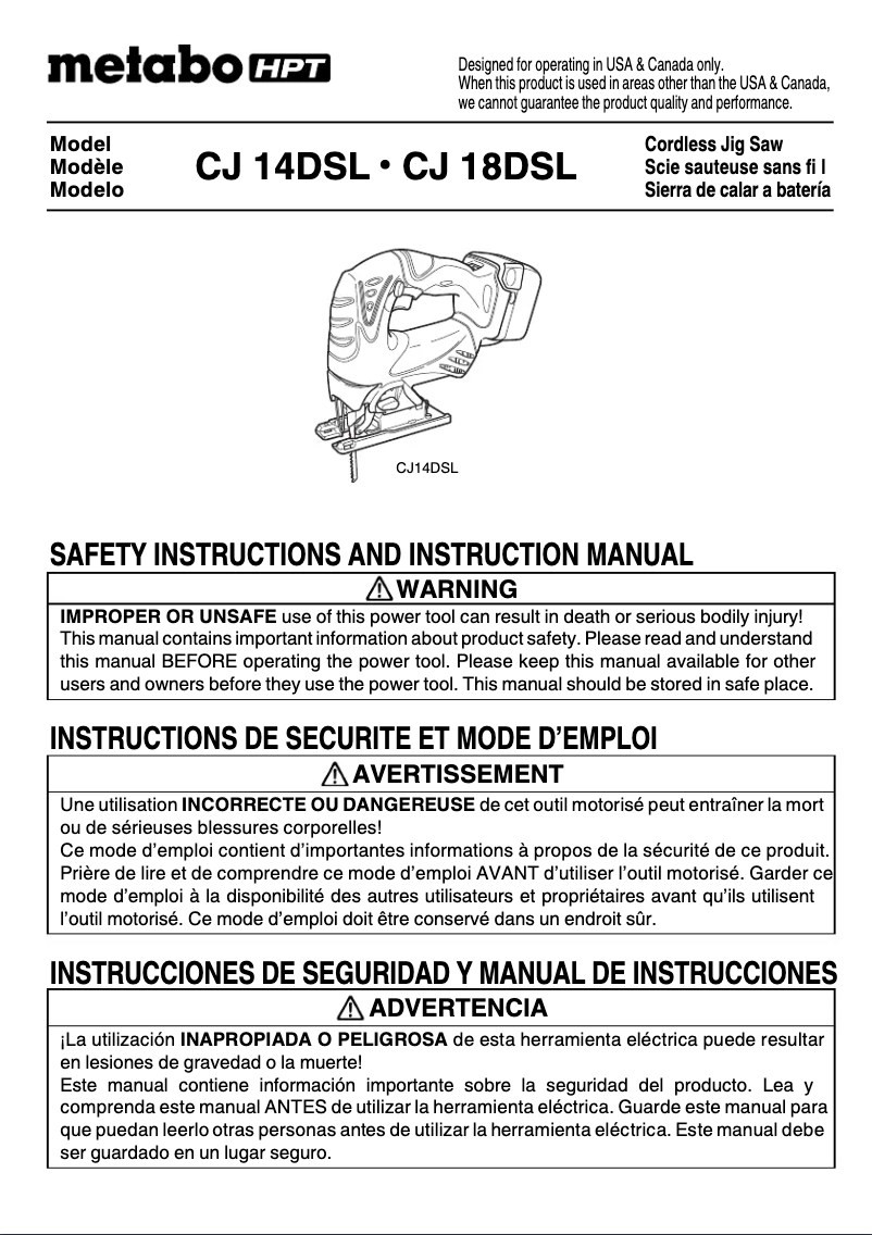 Imagen de la primera página del manual del dispositivo CJ 14DSL