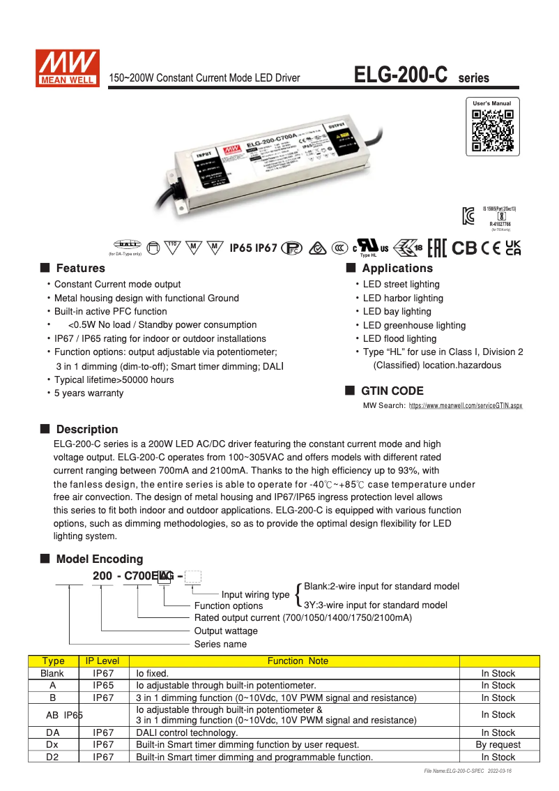 Imagen de la primera página del manual del dispositivo ELG-200-C2100B-3Y