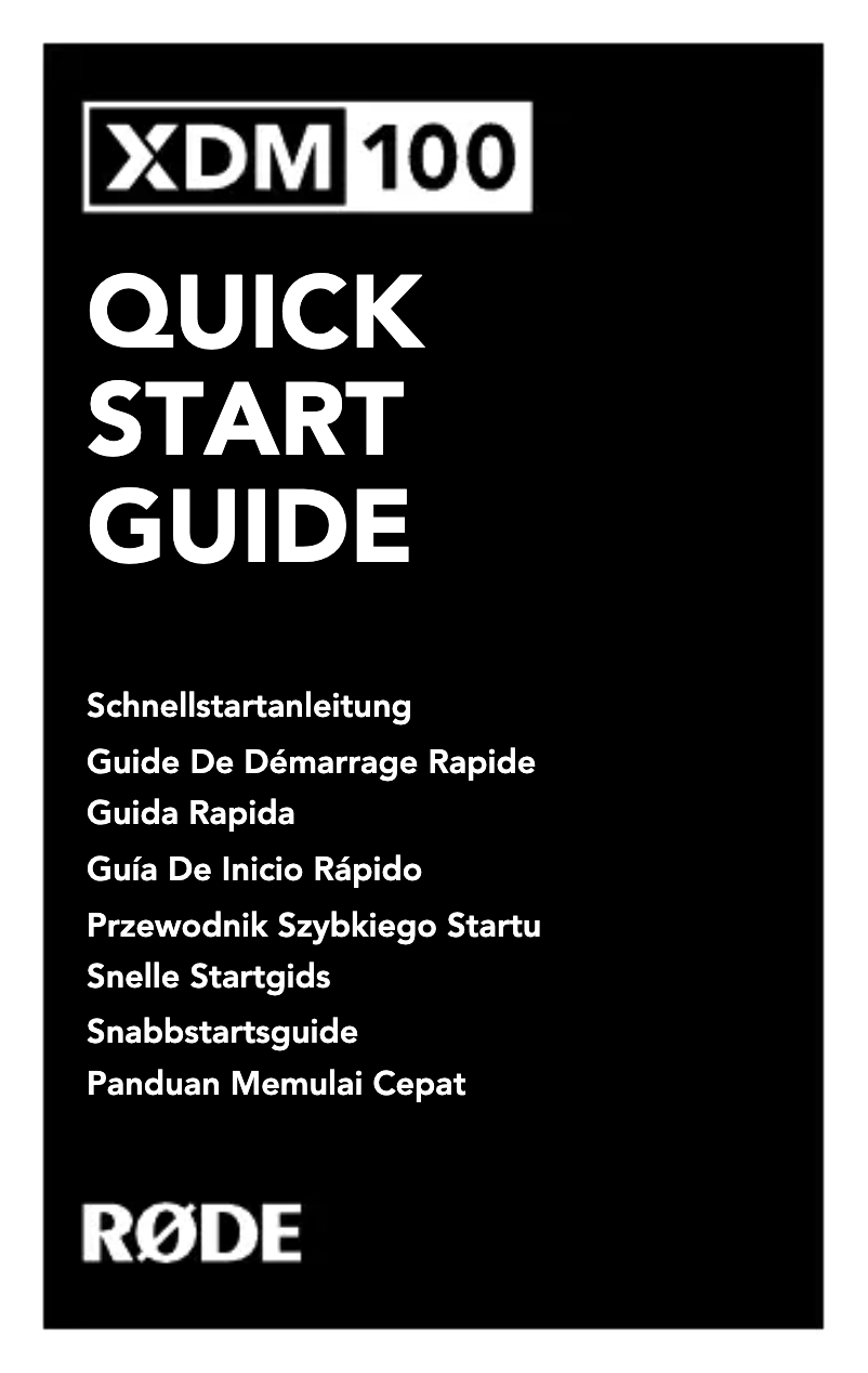 Página 1 del manual Manual de usuario Røde XDM-100