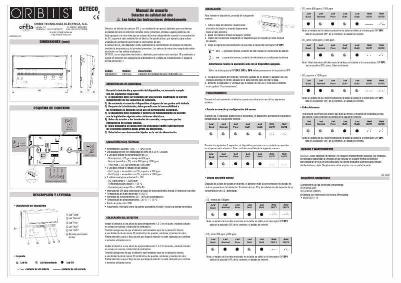 Imagen de la primera página del manual del dispositivo NEO ML plus