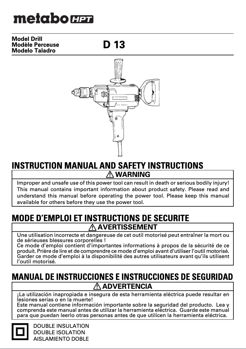 Imagen de la primera página del manual del dispositivo D13